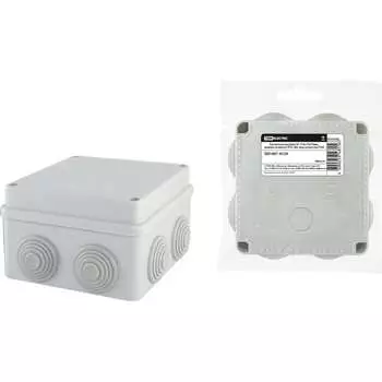 Распаечная коробка TDM ELECTRIC ОП 110х110х70мм, крышка на винтах, IP55, 8вх. инд. штрих-код SQ1401-0124