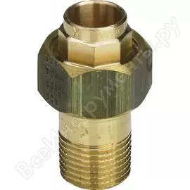 Разъемное соединение viega бронза-латунь с переходом на резьбу dn 22х3/4" нр 101558