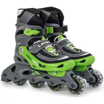 Раздвижные ролики Larsen Nero Green 4690222135664