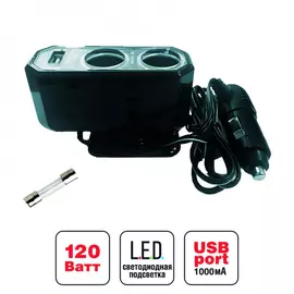 Разветвитель прикуривателя AVS CS212U 43255