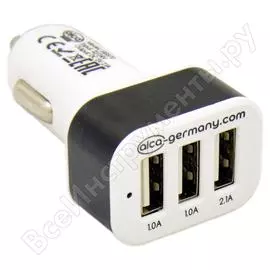 Разветвитель прикуривателя, зарядное устройство alca maxx 3 usb 510 570