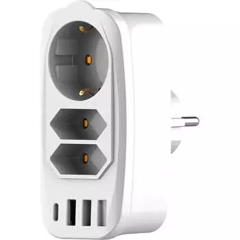 Разветвитель ROCKETSOCKET Socket Adapter 3 Euro GN4603