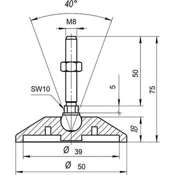 Регулируемая опора Алтервиа A00021.2105008050.2