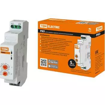 Реле времени TDM ELECTRIC РВО1-ВКЛ-0,1с/10дн-8А-12/230В-DIN SQ1503-0027