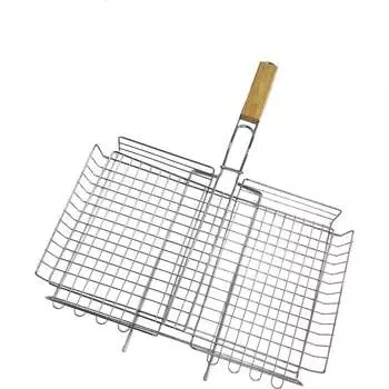 Решетка для гриля на мангал для овощей, сыра, мяса, рыбы, грибов Бацькина баня