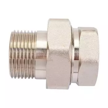 Резьбовой латунный прямой сгон американка DOUBLE-LIN