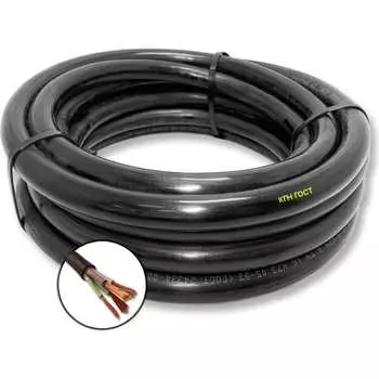 Резиновый негорючий кабель ПРОВОДНИК КГН 4x2.5 мм2, 15м OZ243300L15