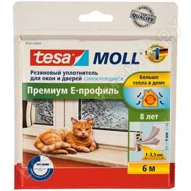 Резиновый уплотнитель tesa премиум е-профиль белый 05361-00000-00