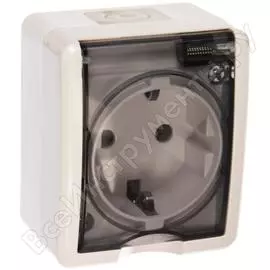 Розетка эра 11а-2402-01 2p e ip54, шторки, 16a-250в, оу, эксперт, al cu, белый б0038820