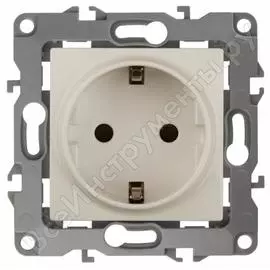 Розетка эра 12-2002-02, 2p+e schuko, со шторками, 16a-250в, ip20, без малых лапок б0036441