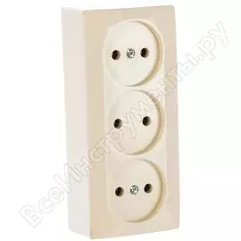 Розетка для монтажа на поверхность abl 3-х модульная 2p+e 16a 250v, белый 0493012