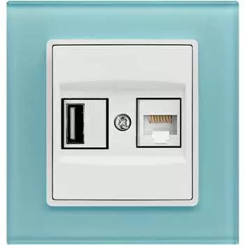 Розетка для USB + сетевого кабеля LAN Vesta Electric FRZ00050504SIN