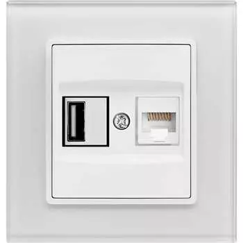 Розетка для USB + сетевого кабеля LAN Vesta Electric FRZ00050504BEL