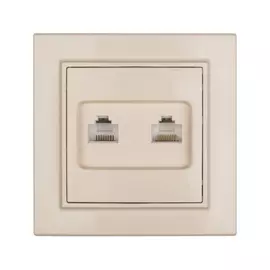 Розетка ekf минск phone+rj-45, сп, бежевый, sq erk00-135-20