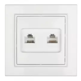 Розетка ekf минск rj-45+phone сп белая basic sqerk00-135-10