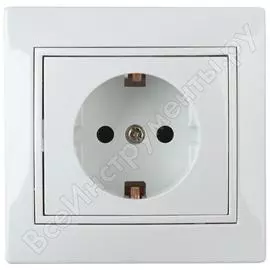 Розетка intro 1э20201 2pe schuko, 16а, 250в, су, б.л., plano, белый б0038828