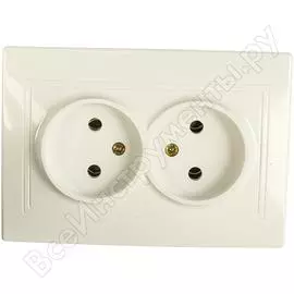 Розетка intro 1э20401, 2x2p, schuko, 16а, 250в, су, б.л., plano, белый б0042441