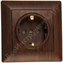 Розетка intro 420610 2pe schuko со шторками, 16а, 250в, су, solo, венге б0043345