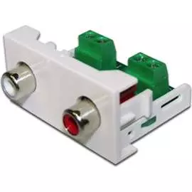 Розетка LANMASTER Mosaic LAN-WA-LP-2RCA-WH