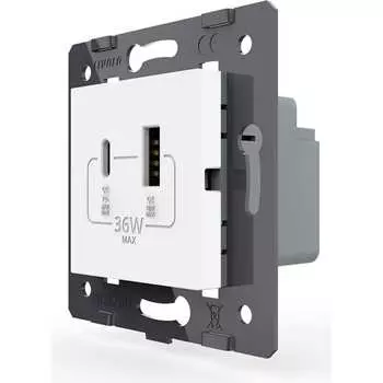 Розетка LIVOLO VL-FCUA18W.UC18W-2WP