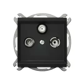 Розетка ospel sonata tv-sat оконечная, черный металлик gpa-rs/m/33