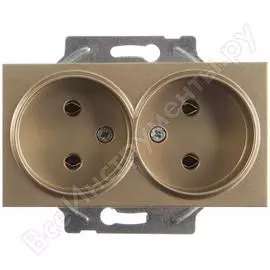 Розетка panasonic 2-я б/з бронза karre plus 54841 wktt0204-2br-res