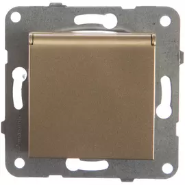 Розетка panasonic с/з с крышкой бронза karre plus 54842 wktt0210-2br-res