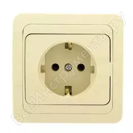 Розетка с заземлением ekf лондон 16а бежевая eer16-028-20