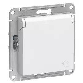 Розетка Systeme Electric Белый с заземлением со шторками с крышкой, 16А, IP20 ATN000146