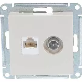 Розетка Systeme Electric ТВ + компьютерная RJ45 Бежевый 2-ая категории 5Е ATN000289