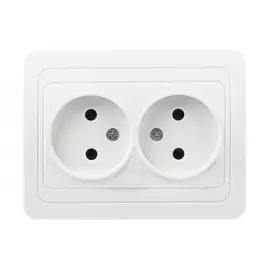 Розетка smartbuy 2-местная без заземления 10а белая марс sbe-02w-10-s2-n