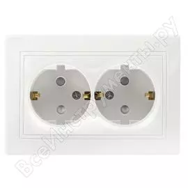 Двухместная розетка Smartbuy Венера SBE-01w-16-S2-1Z-c