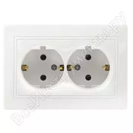 Двухместная розетка Smartbuy Венера SBE-01w-16-S2-Z