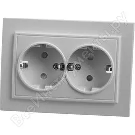 Двухместная розетка STEKKER Эрна 39054