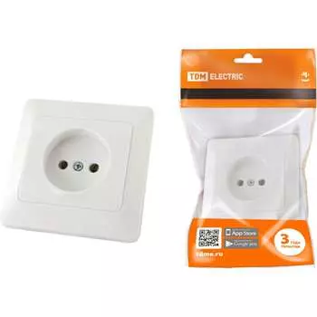 Розетка TDM ELECTRIC 2П 10А 250В белая Ильмень SQ1823-0009