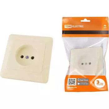 Розетка TDM ELECTRIC 2П 10А 250В слоновая кость Ильмень SQ1823-0109