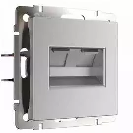 Розетка телефонная rj-11 и еthernet rj-45 werkel wl06-rj11+rj45 серебряный a029835