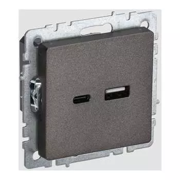 Розетка usb IEK Brite BR-U22-018-K45