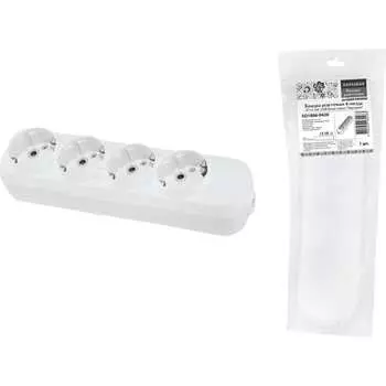 Розеточная колодка TDM ELECTRIC 4 гнезда 2П+3 16А 250В белая серии Народная SQ1806-0420