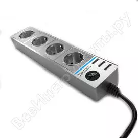 Розеточный блок 4-х местный + 3 usb werkel wl20-04-03 a039976