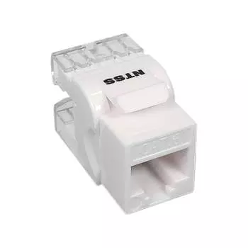 Розеточный модуль NTSS Keystone UTP RJ45 cat.6, 180 градусов, белый NTSS-KJ-UTP-RJ45-6-180-WT