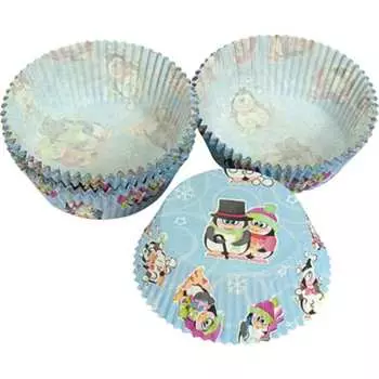 Рождественская круглая бумажная капсула-тарталетка PapStar