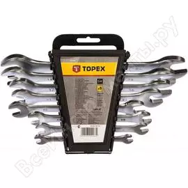 Рожковые двухсторонние ключи, сталь crv topex 35d656