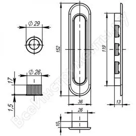 Ручка для раздвижных дверей Armadillo SH010-WAB-11 27621