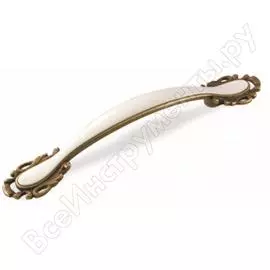 Ручка-скоба слорос бронза полированная/белый fs-141 096 бпб х