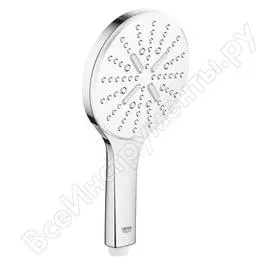 Ручной душ grohe rainshower smartactive 130 круглый, 3 режима струи, белая луна 26544ls0