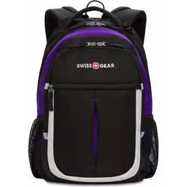 Рюкзак swissgear, чёрный/фиолетовый/серебристый, 32х15х45 см, 22 л, sa13852915
