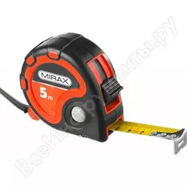 Рулетка mirax rx-3 5м / 19мм в двухкомпонентном пластиковом корпусе 34013-05-19