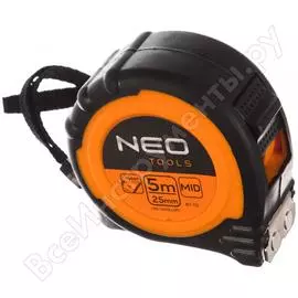 Рулетка neo стальная лента 5 мx25 мм магнит 67-115