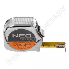 Рулетка, стальная лента 8 м x 25 мм neo 67-148
